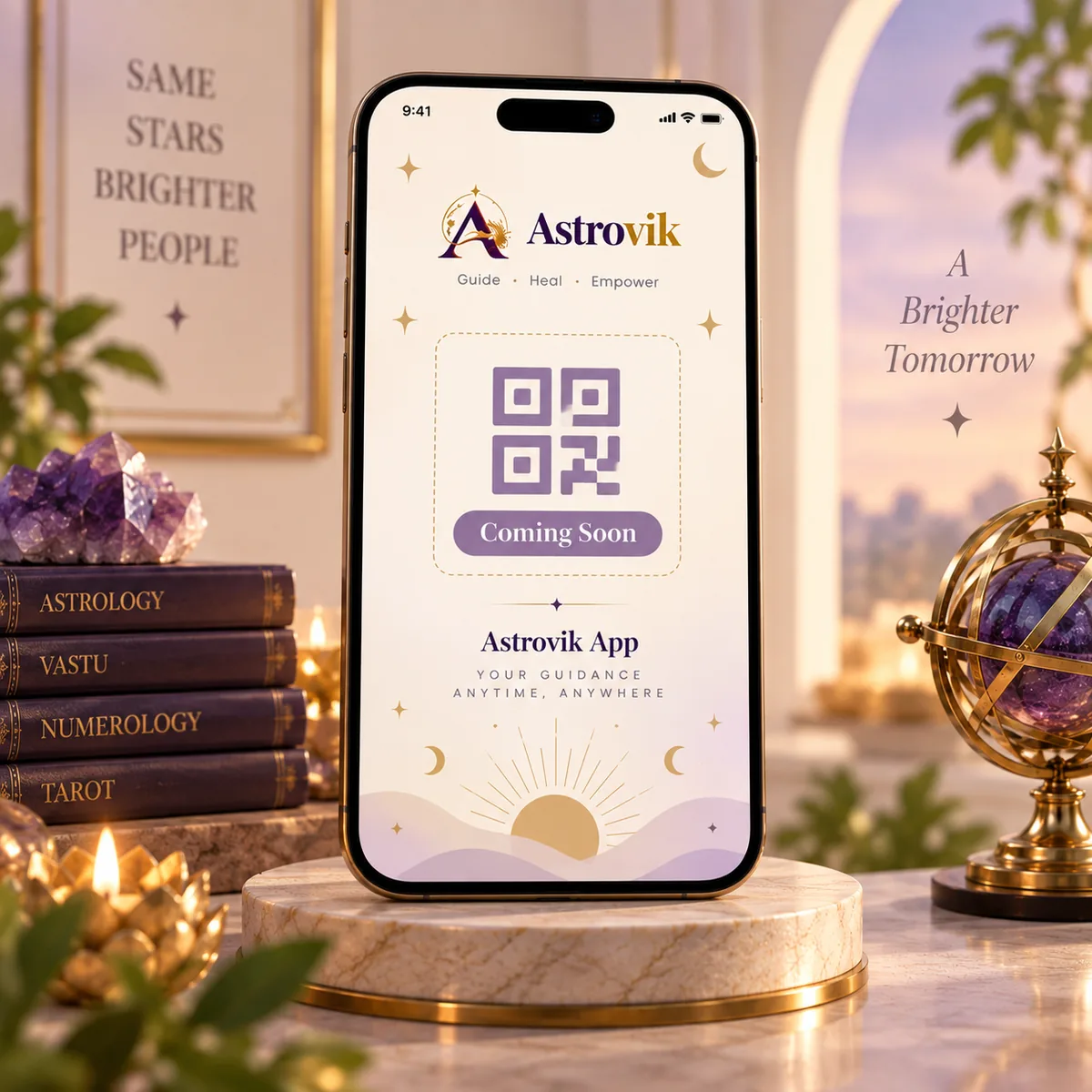 Astrovik app QR code screen — coming soon